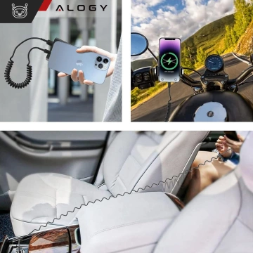 Alogy Spiral-Autoladekabel für iPone 3A 150 cm USB A-Lightning schwarz