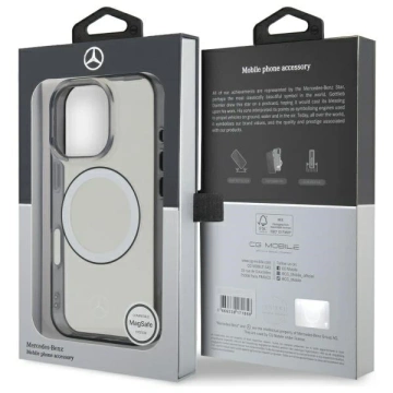 Etui Mercedes do iPhone 16 Pro Max 6.9" MagSafe Transparent Hardcase Printed logo 