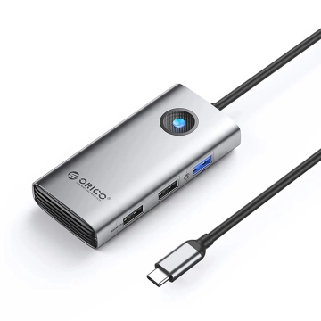 Hub USB-C Orico PW11-5P 5w1 HDMI PD USB 3.0 Szary Aluminiowy