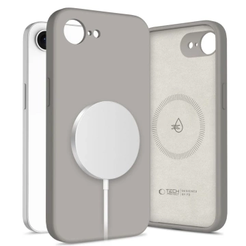 Etui Tech-Protect Liquid Silicone MagSafe iPhone 16e Stone Grey