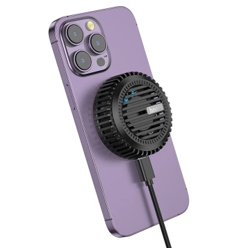 Hoco Ładowarka Indukcyjna 2w1 15W Qi+MagSafe z Wentylatorem – Czarna