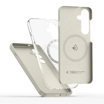 Etui do Samsung Galaxy S25 Tech-Protect Liquid Silicone MagSafe Cosmic Latte