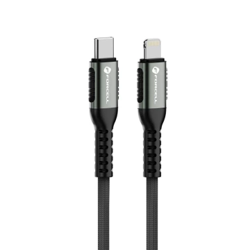 Kabel USB-C do Lightning 27W 3m Nylon PD Forcell Aluminiowy Czarny