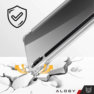 Etui ochronne do Samsung Galaxy Tab S9 FE+ 12.4" Alogy Book Cover Case obudowa na tablet Czarne + Szkło