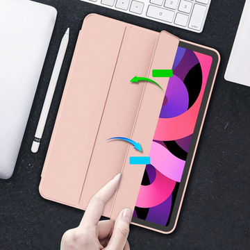 Etui ochronne Alogy Book Cover Pencil Case obudowa z miejscem na rysik do Apple iPad Air 4 2020 / Air 5 2022 10.9" Różowe + Szkło