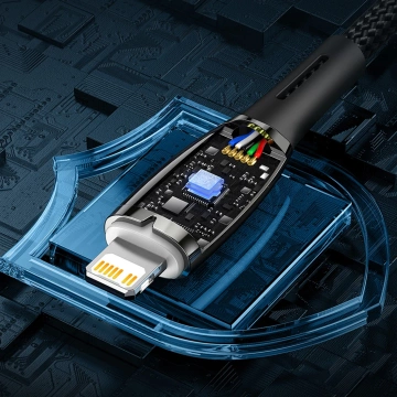 Baseus Glimmer Series kabel do szybkiego ładowania USB-C - Lightning 480Mb/s PD 20W 2m czarny