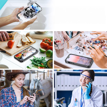 Hülle für iPhone 14 Pro Max, wasserdicht, gepanzert, 360-Grad-Hülle, Hybridlinse, Kameraschutz, IP68, wasserdicht, Schwarz