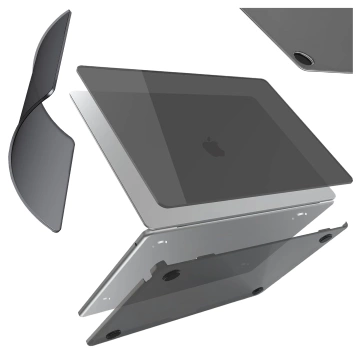 Etui do Apple MacBook Air 13.6 M2 / M3 / M4 (2022, 2023, 2024, 2025) - elastyczna, matowa obudowa ochronna, smukła i odporna na zarysowania – Alogy AirGuard™ Czarny