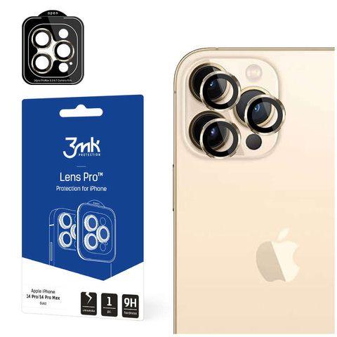 3mk Lens Protection Pro Handy-Objektivschutz für Apple iPhone 14 Pro / 14 Pro Max Gold