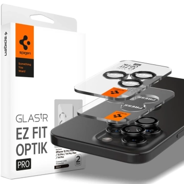 2 x Osłona Aparatu Spigen Optik.TR ”Ez Fit” Camera Protector do iPhone 14 Pro / Pro Max / 15 Pro / Pro Max Crystal Clear