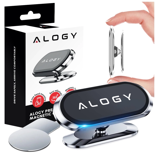 Alogy Universal-Auto-Magnethalterung für Telefon im Cockpit, für Armaturenbrett, Schwarz