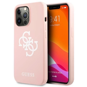 Guess GUHCP13LLS4GWPI iPhone 13 Pro / 13 6,1" różowy/pink Hartschale Silikon 4G Logo