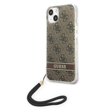 Etui Guess GUOHCP14SH4STW do Apple iPhone 14 6,1" brązowy/brown hardcase 4G Print Strap