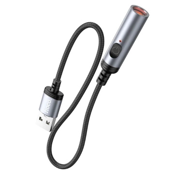 HOCO Zigarettenanzünder-Adapter auf USB-A-Anschluss UA30 0,3 m, Schwarz