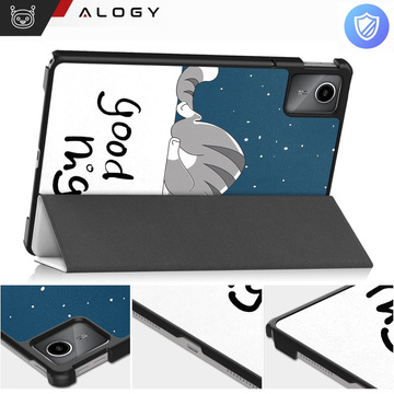 Etui do Lenovo Tab K11 / K11E 11” M11 10.95" TB330FU / TB330XU / TB331FC obudowa na tablet Case Alogy Book Cover Sleeping Cat + Szkło + Rysik