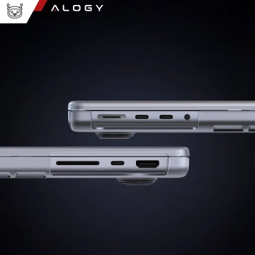 Etui ochronne do Apple Macbook Pro 16 - M1/M2/M3/M4 2021-2024 2025 Alogy AirGuard™ Elastyczna obudowa Matowa Przezroczysta Biel