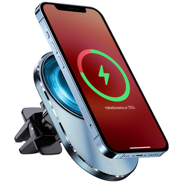 Uchwyt samochodowy na telefon ładowarka indukcyjna QI USAMS Magnetic Car Wireless Charging 15W do kratki (US-CD170) 