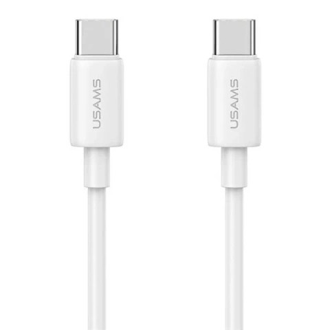 Kabel USAMS SJ711 USB-C do USB-C 1m, 60W, biały, Fast Charging YD Series