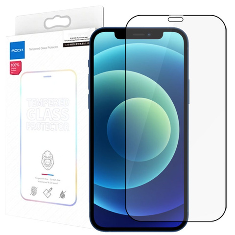 Gehärtetes Glas Full Glue Rock für Apple iPhone 12 Mini schwarz