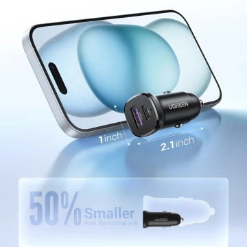 Ugreen EC305 25845 USB-C USB-A 30W Autoladegerät – Schwarz