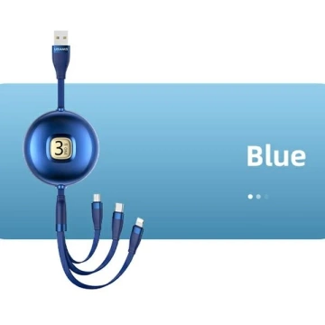 USAMS Kabel U69 3w1 1m blau/blau (lightning/microUSB/USB-C)