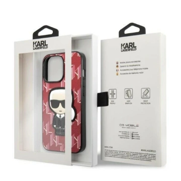 Etui ochronne na telefon Karl Lagerfeld KLHCP13LPMNIKPI do Apple iPhone 13 Pro / 13 6,1" hardcase czerwony/red Monogram Ikonik Patch