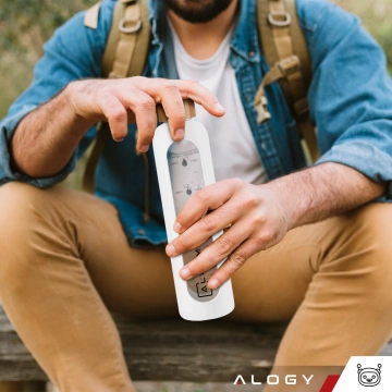 Große Glasflasche, Trinkflasche Alogy Motivational Messbecher 1l 1000ml, Silikonhülle Weiß