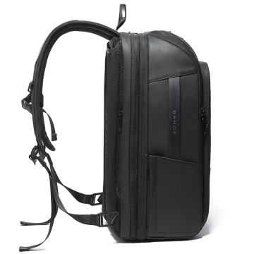 Plecak wodoodporny Bange na laptopa 15.6" miejski podróżny 49x31x18 cm powiększany do pracy samolotu męski damski z gniazdem USB Czarny