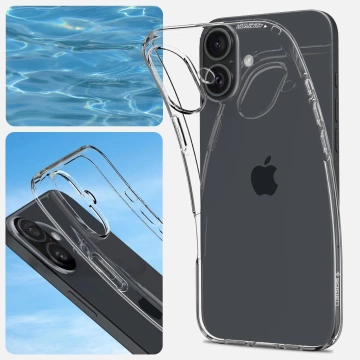 Etui + Szkło do iPhone 16 Spigen Liquid Crystal obudowa ochronna case na telefon Crystal Clear