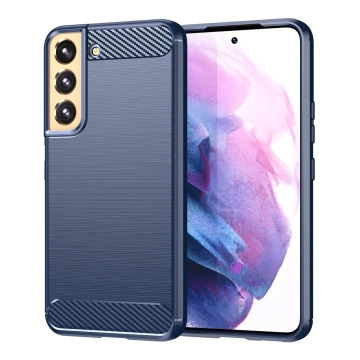 Etui na telefon Carbon Case do Samsung Galaxy S23+ Plus elastyczny silikonowy karbonowy pokrowiec niebieskie