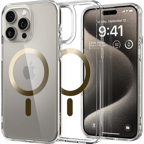 Spigen Ultra Hybrid Mag MagSafe Hülle für Apple iPhone 15 Pro Max Gold