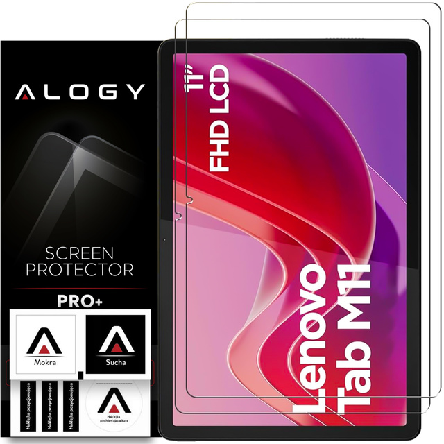 2x gehärtetes Glas für Lenovo Tab M11 10,95" TB330FU/TB330XU/TB331FC für Tablet-Bildschirm Alogy Displayschutzfolie Pro 9H