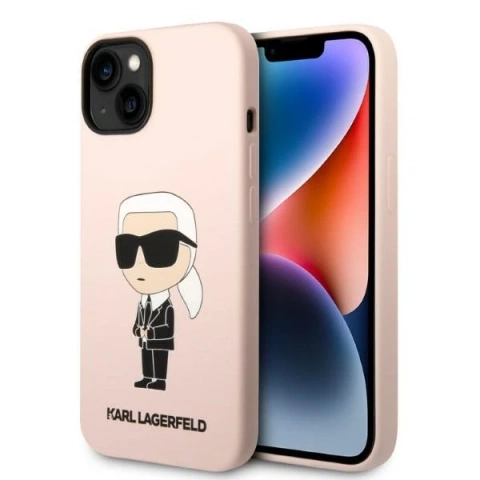 Karl Lagerfeld KLHMP14MSNIKBCP Hülle für iPhone 14 Plus 6.7" Hardcase Silikon Ikonik Magsafe pink/pink