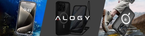 Etui do Apple iPhone 15 Pro Pancerne 360 case do Mag Safe wodoodporne Armor IP68 Alogy czarne