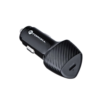 Ładowarka samochodowa Forcell Carbon 20W USB-C + kabel Lightning