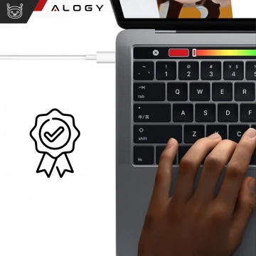 Alogy Universal-Ladekabel für Apple MacBook, 2 m, USB-C auf USB-C, Schnellladefunktion (Power Delivery PD), 96 W, Weiß