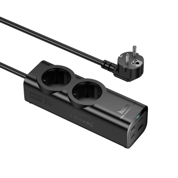 Przedłużacz ładowarka Hoco NS10 2 m 67W 2x230V + USB-C 3x + USB-A Czarny