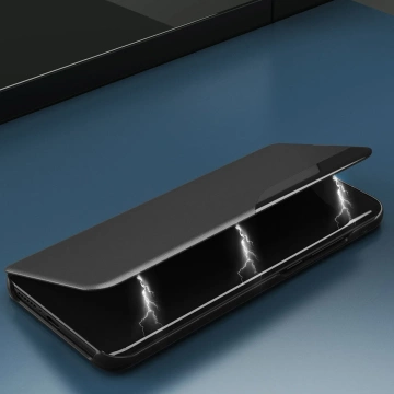 Eco Leather View Case für Samsung Galaxy S23 mit Klappständer schwarz
