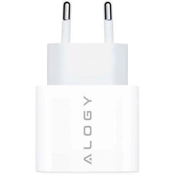 Ładowarka sieciowa szybka 30W USB-C USB typ C GaN PD do iPhone kostka Alogy Biała + Kabel USB-C 1m