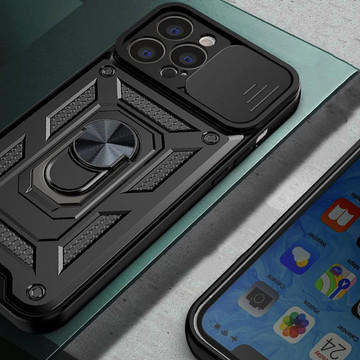 Etui Alogy Camshield Stand Ring z osłonką na aparat do Apple iPhone 13 Pro + Szkło