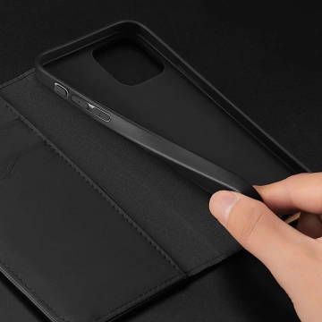 Etui do iPhone 16 Pro Dux Ducis Hivo Skórzane z RFID Czarne