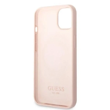 Etui Guess GUHMP13MSBPLP für Apple iPhone 13 6,1" różowy/pink Hard Case Silicone Logo Plate MagSafe