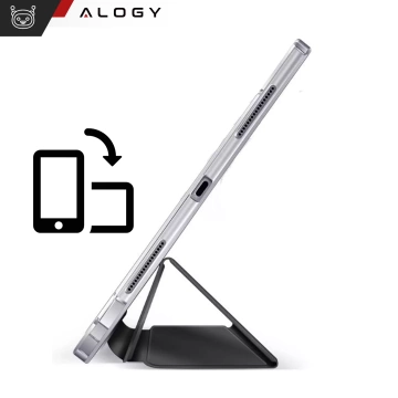 Etui ochronne do Samsung Galaxy Tab S9 FE+ 12.4" Alogy Book Cover Case obudowa na tablet Czarne + Szkło