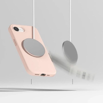 Etui Ringke Silicone Magnetic MagSafe do iPhone 16e Pink Sand