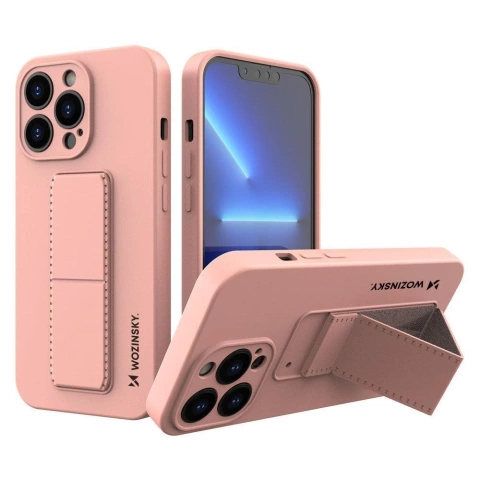 Wozinsky Kickstand Case Silikonhülle mit Ständer für iPhone 13 Pro Max pink