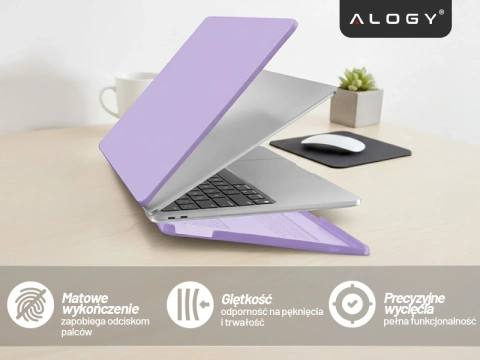Etui do Apple MacBook Air 13 / 13.3" 2018–2021 (M1 A2337/A2179/A1932) – elastyczna, matowa obudowa ochronna, lekka i odporna – Alogy AirGuard™ Fioletowy