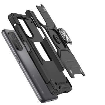 Wozinsky Ring Armor Toughened Hybrid Case Magnetic Cover Holder Samsung Galaxy A03s Schwarz