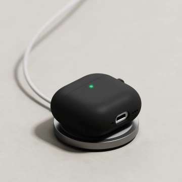 Apple AirPods 4 Hülle Ringke Silikon Schwarz Karabiner