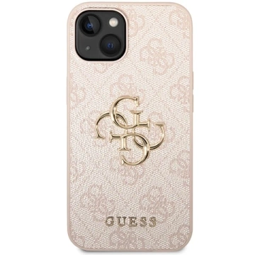 Guess GUHCP15S4GMGPI Hülle für iPhone 15 6,1" rosa/rosa Hardcase 4G Big Metal Logo