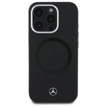 Etui Mercedes do iPhone 16 Pro Max 6.9" Hardcase Silicone Tonal Logo MagSafe Czarny